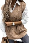 Sweezarmo Women's V-Neck Knitted Ve