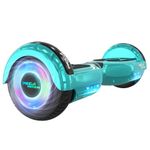 MEGA MOTION Hoverboard, Hoverboards for kids, 6.5 Inch Two-Wheel Self Balancing Electric Scooter with Bluetooth Speaker, Quality hoverboards with LED Lights, Gift for Children and Teenager (Green)