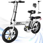 HITWAY Electric Bike for Adults, E Bike with 36V/12Ah Removable Battery 16"×3.0 Fat Tire Folding Electric Bicycle with 500W Motor 20MPH/20-45Miles Mountain E Bike for Men Women, IP54