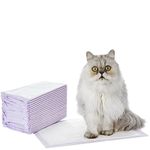 Amazon Basics Cat Litter Box Pads, Pack of 20, Unscented, Purple, White