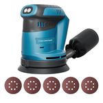 Cordless Orbital Sander for makita 18V Battery (Tool only) Brushless RandomOrbital with 10 Sandpapers 360° Rotating Sanding, for Sanding, Polishing, Metal, Wood