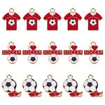 SUNNYCLUE 1 Box 30Pcs Soccer Charms Soccer Ball Charms Enamel Sports Charm Ball Games Shoe Charm I Love Soccer Football Sport Charms for Jewelry Making Charm Earrings Bracelet Supplies, Alloy, Enamel