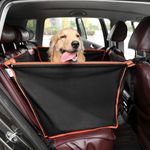 Pecute Dog Car Seat for Large Dogs, Extra Stable Dog Car Seat , Pet Reinforce Car Booster Seat for Dog Waterproof with Breathable Mesh & Adjustable Dog Seat Belt for Car, Dog Hammock for Car 27*21*21