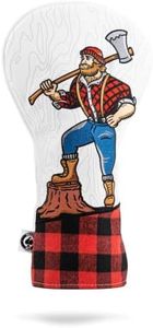 Pins & Aces Hacker Head Cover - Premium, Hand-Made Leather Headcover - Lumberjack Inspired, Rugged and Outdoorsy Themed, Tour Quality Golf Club Cover - Style and Customize Your Golf Bag (Driver)