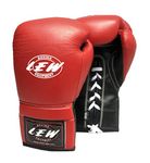 LEW Professional Genuine Leather Lace Up 10 OZ Fight/Training/Contest Boxing Gloves