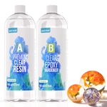 32oz Premium Clear Epoxy Resin Kit Casting and Coating for River Table Tops, Art Casting, Jewelry Projects, DIY, Tumbler Crafts, Molds, Art Painting, Easy Mix 1:1 Ratio, Christmas DIY Gift