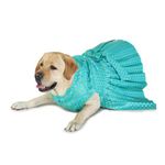 Barks & Wags Lehenga or Dog Wedding Dress, Pet Outfit for Dogs, Dog Clothes, Elegant Dog Costume, Dog Dress for Female Dogs (XL, Blue)