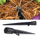 DIY Crfats 3x, Black Head, Drip Irrigation Sprinkler Kit Cap 360° Degree Adjustable Water Flow Drippers/Emitter Drip System for Garden Lawn Outdoor Indoor Plant Dri (3x, Black Head)