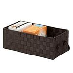 Honey-Can-Do OFC-03699 Double Woven Media Organization Basket with Handles, 16 by 8 by 6-Inch, Espresso Brown