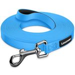 Looxmeer Training Lead for Dogs, 3m Extra Long Line Dog Lead for Large Medium Small Dogs, Recall Obedience Dog Training Leads, Padded Handle & Storage Bag, Pet Leash for Tracking Camping Walking, Blue