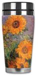 Mugzie 97-MAX "Monet: Sunflowers" Stainless Steel Travel Mug with Insulated Wetsuit Cover, 20 oz, Black