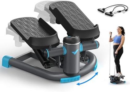 MERACH Mini Stepper Fitness 2 in 1 für zu Hause, leise Twister 150 kg mit LCD-Display und Widerstandsbändern, für Training von Beinen, Armen und Gesäß