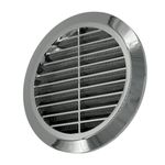 Circle wall grille cover fits 100mm duct , CHROME with fly net(T30m)