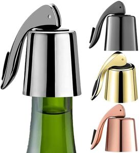 Wine Stoppers Set of 2, Pafusen, Stainless Steel Wine Bottle Stopper with Silicone Seal, Reusable Wine Freshness Keep, wine saver wine bottle sealer stopper, wine accessories (4-Pack-Mixed Color)