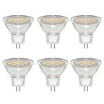 6 Pack MR11 GU4 12V 3W LED Bulb, Warm White 3000K, Equivalent to 30W 20W Halogen Spotlight Bulb, 300LM, GU4 Bi-Pin Base, 120°Beam Angle, Non-Dimmable, for Hallway, Living Room