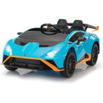 Kawaii Kids Licensed Kids Rideon Car | Toyota Legender | Lamborghini | Manual Plus Remote Control | Lights and USB Music Player | Kids Age - 1-5 (Lamborghini, Blue)