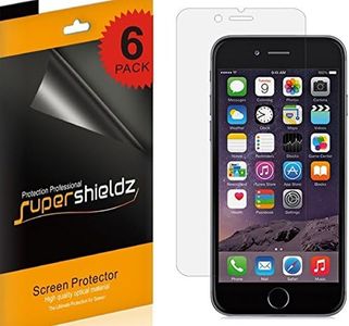 (6 Pack) Supershieldz for Apple iPhone 6 and iPhone 6S Screen Protector, High Definition Clear Shield (PET)