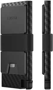 Ekster - Aluminum Cardholder Wallet - Metal Aluminum Wallet for Men - Fits 12 Cards, RFID Blocking Layer, Ultra-Thin, Minimalist, Push Button, Swift Card Access, Expandable, Trackable (Carbon Fiber)