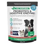 The Healthy Dog Co - Probiotic Powder for Dogs, Sprinkle On Food - Digestive Enzymes Dog Probiotics - Digestive Support Probiotics Dogs Fibre Supplement - Tummy Settlers Dogs Cats - 140g