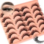 Fox Eye Lashes Fluffy False Eyelashes Cat Eye Faux Mink Lashes Natural Look Long Wispy Fake Lashes Fluffy Fox Eyelashes Extensions 12 Pairs Volume Dramatic Lashes Strips 8-18MM by Zegaine