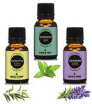 Earth N Pure Lavender, Peppermint & Eucalyptus Essential Oils | Pack Of 3 (15 ml each) | 100% Pure, Undiluted, Natural And Therapeutic Grade - Perfect for Aromatherapy, Skin Therapy & More