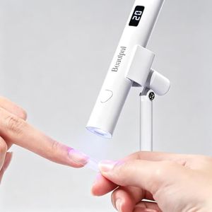 BEAUTPAL Handheld UV Light for Nails Mini Nail Dryer LED Light with Magnetic Stand, LCD Screen - Cordless Rechargeable USB Gel X Lamp Fast Curing for Home DIY Manicure
