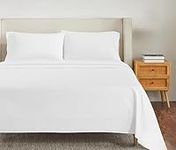 Cotton Bed Sheets 4 Piece Set 400 Thread Count 100% Extra Long Staple Luxurious & Hypoallergenic Bedding Hotel & Home Collection Deep Pocket 10-18 inches (King,White Solid)