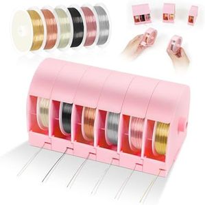 Toolour 6 Pack Jewelry Beading Wire with Box for Jewelry Making Supplies and Craft (26 Gauge, 0.4mm, 32.8 Feet)