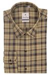 7-DAYS Men's Yellow and Brown Checkered Formal Shirt - 100% Pure Cotton, Regular Fit, Full Sleeve, Size 44 XXL | Gents Check Shirt for Semi – Formals and Business Casual