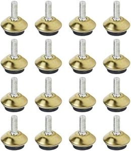 WDONAY M6 Adjustable Furniture Feet 16Pcs Swivel Furniture Leg Levelers Table Chair Leveling Feet, Angle Height Adjustable, Gold