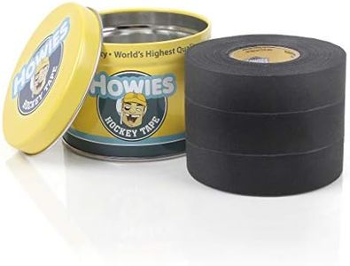 Howies Hockey Stick Premium Cloth Tape or Shin Tape 3-Pack You Choose Colors - Cloth (1 Inch by 25 Yards Long) Clear/Poly (1" x 30yds) with Free Tape TIN ((3) Black)