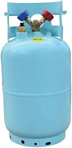 Mastercool 67010 30 lb Refrigerant Recovery Cylinder with Float Switch, DOT-Approved, 1/2" Acme Connections, HP295 Steel, Blue (No Refrigerant Included)
