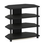 Furinno 15093BW/BK Turn-N-Tube Easy Assembly 3-Tier Petite TV Stand, Blackwood