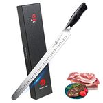 TUO Carving Knife, 14 inch Brisket Knife, Ultra Sharp Slicing Knife, Hollow Granton Edge, German High Carbon Stainless Steel, Ergonomic Full Tang Handle with Gift Box, Black Phoenix Series