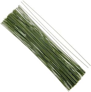 140 Pack Floral Stem Wire 16 Inches, 16 Gauge for DIY Crafts, Flower Making Supplies and Florist Arrangements, Green