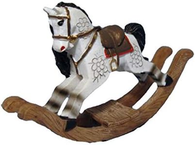 Dolls House White Rocking Horse Old Fashioned Nursery Toy Shop Accessory