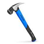 REAL STEEL Jacketed Graphite Magnetic 22 Oz Head Milled Face Framing Hammer with Straight Claw 0503