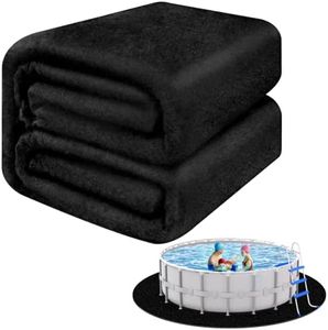 REGMICS 12ft Round Above Ground Pool Pad, 300G/M² (9oz/yz²) Heavy Duty Pool Mats for Floor, Seamless Puncture Resistant Under Pool Mat, Professional Ground Protector for Gravel & Concrete, Black