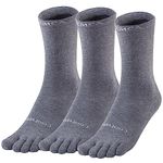 OrrinSports Toe Socks Liner Crew Socks for Men Women Coolmax Five Finger Socks 3 Pairs Running Socks