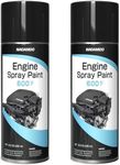 NADAMOO High Heat Engine Spray Paint - High Temperature Resistant Up to 600°F/315°C， Matte Black Finish for Automotive Engine Blocks,Wheels Brake Calipers, Anti-Rust & Chemical Resistance, 2 Cans
