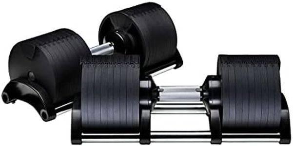 2x 32KG Adjustable Dumbbells Pair Solid Steel SilverBack Weight Set Affordable Dumbells Adjustable Weights Space Saver Dumbbells for Home 64KG (32KGx2)