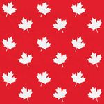 Classic Canadian Lunch Napkins 32 Count | Canadian Maple Leaf Design in Red & White