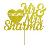 SVM CRAFT® custmised Mr and Mrs Cake Topper, Bride and Groom Sign Wedding, Engagement Cake Toppers Decorations