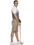 Men's Active Lite Golf Shorts with Tee Pockets & Glove Holder - Khaki Cream (40)