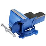 Holdfiturn Table Vice 6 Inch Bench Vice for Workbench Heavy Duty Table Vice Bench Vise with 360 Degrees Swiveling Base Cast Iron Workshop Vise for Workshop Factory