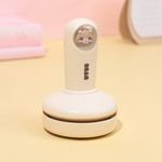 Mini Desktop Vacuum Cleaner,Rechargeable Cute Cartoon Desk Table Hoover for Cleaning Eraser Crumbs, Dust, Crumbs, Piano, Hairs, Computer, Keyboard and Car (Rice White)