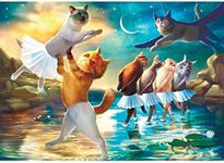 A2PLAY Cat Puzzle for Adults 1000 Piece, Purrfect, Funny Cat Jigsaw Puzzles, Swan Lake Parody, Level: Difficult, Jigsaw Puzzle & Bonus Fact Poster by A2PLAY, Premium Materials, 27.5 x 19.7 in