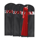 Univivi Long Garment Bag 150 cm/60 Inch Suit Bag for Dresses Suit Cover for Storage and Travel with Clear window|Zipper|Set of 3 (24"x60"-3pcs- Oxford)