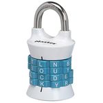 Master Lock 1535DWD Vertical Resettable Word Combo Lock, Assorted Colors