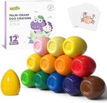 JUPITEARTH 12 Colors Egg Crayons for Toddlers 1-3, Palm Grasp Non Toxic Jumbo Washable Crayons for Kids, Fat Brain Toys for Preschool Art Supplies and Perfect Easter Gifts for Boys and Girls